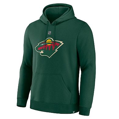 Men's Fanatics Kirill Kaprizov Green Minnesota Wild Authentic Stack Name & Number Hoodie