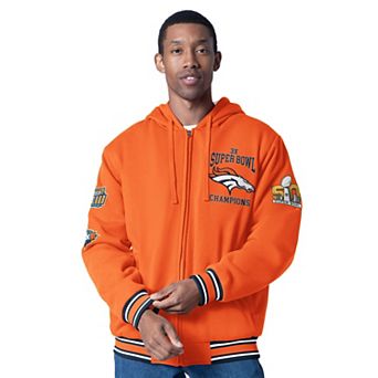 Men's G-III Sports by Carl Banks Orange Denver Broncos Power Forward Commemorative Full-Zip Hooded Jacket