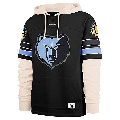 Men's '47 Black Memphis Grizzlies Split Zone Cornerback Duo Hoodie