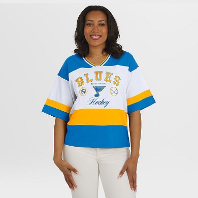 Women's WEAR by Erin Andrews Blue/White St. Louis Blues Jersey Style Tee