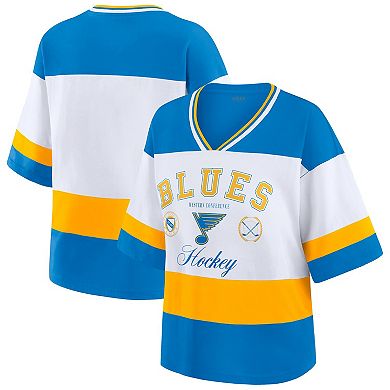 Women's WEAR by Erin Andrews Blue/White St. Louis Blues Jersey Style Tee