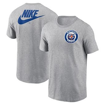 Men's Nike Heather Gray Detroit Tigers Cooperstown Collection Large Logo 2-Hit T-Shirt