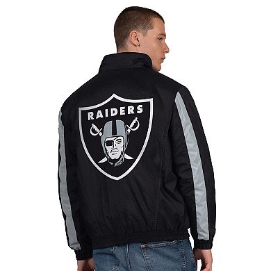 Men's Starter Black Las Vegas Raiders Thursday Night Gridiron Half-Zip Jacket