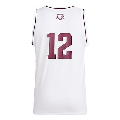 Men's adidas #12 White Texas A&M Aggies Replica Swingman Jersey