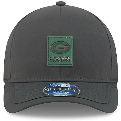 Men's New Era Charcoal Green Bay Packers 2025 Sideline Cold Weather 9FORTY M-Crown Adjustable Hat