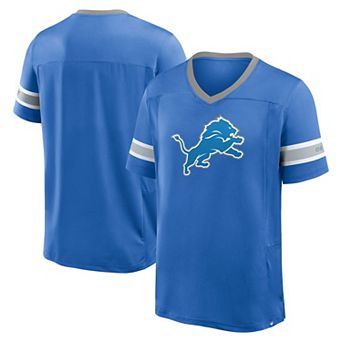 Men's Fanatics Blue Detroit Lions Hometown Premium Hashmark V-Neck T-Shirt