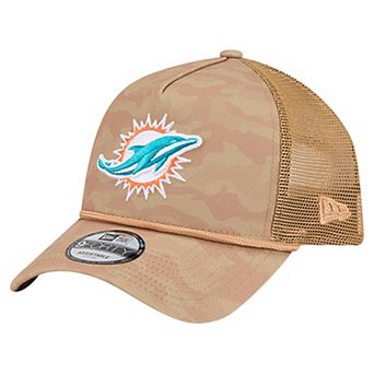 Men's New Era Tan Miami Dolphins Wheat Camo 9FORTY Adjustable Hat