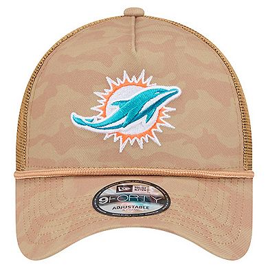 Men's New Era Tan Miami Dolphins Wheat Camo 9FORTY Adjustable Hat