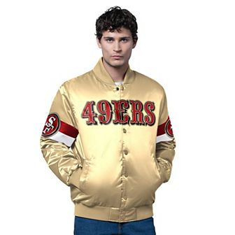 Men's Starter Gold San Francisco 49ers Triple Option Full-Snap Varsity Jacket