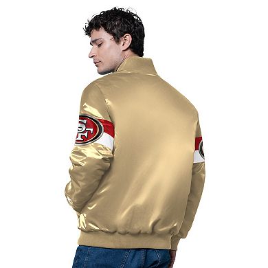Men's Starter Gold San Francisco 49ers Triple Option Full-Snap Varsity Jacket