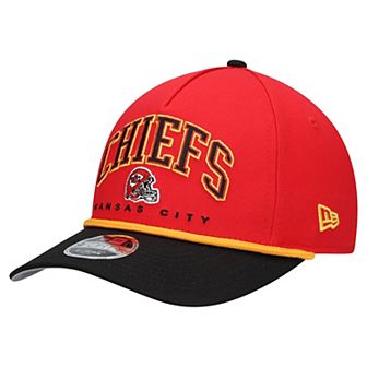 Youth New Era Red/Black Kansas City Chiefs Arch COOLERA 9FORTY A-Frame Adjustable Hat