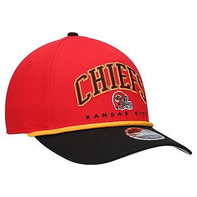 Youth New Era Red/Black Kansas City Chiefs Arch COOLERA 9FORTY A-Frame Adjustable Hat