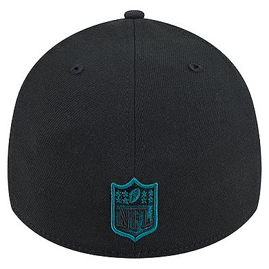 Men's New Era Black Philadelphia Eagles Stripes 39THIRTY Flex Hat