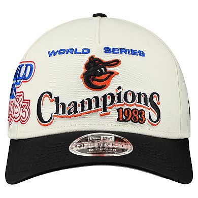 Men's New Era Cream/Black Baltimore Orioles World Series 9FORTY M-Crown A-Frame Adjustable Hat