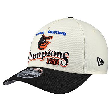 Men's New Era Cream/Black Baltimore Orioles World Series 9FORTY M-Crown A-Frame Adjustable Hat