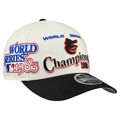 Men's New Era Cream/Black Baltimore Orioles World Series 9FORTY M-Crown A-Frame Adjustable Hat