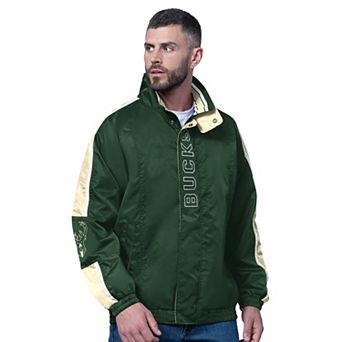Men's Starter Dark Green Milwaukee Bucks Freestyle Lightweight Full-Zip Jacket