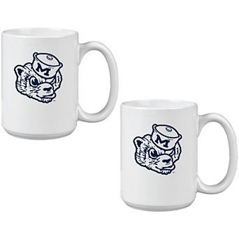 Michigan Wolverines Two Pack 15oz. Vault Sketch Ceramic Mug Set