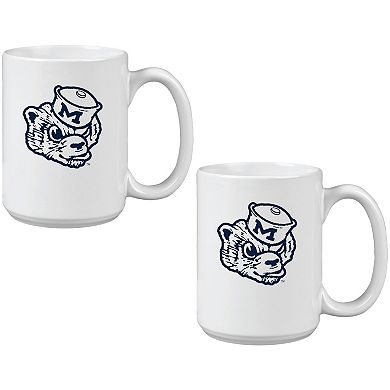 Michigan Wolverines Two Pack 15oz. Vault Sketch Ceramic Mug Set