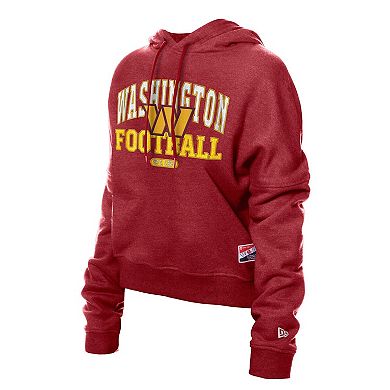 Women's New Era Burgundy Washington Commanders Throwback Boxy Hoodie Sweatshirt