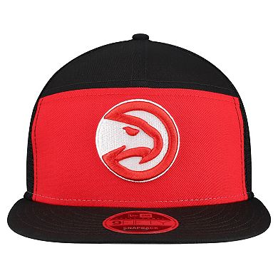 Men's New Era Red/Black Atlanta Hawks Outdoor Split Panel 9FIFTY Snapback Hat