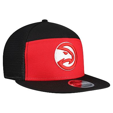 Men's New Era Red/Black Atlanta Hawks Outdoor Split Panel 9FIFTY Snapback Hat