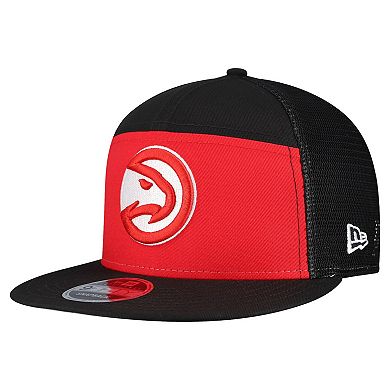 Men's New Era Red/Black Atlanta Hawks Outdoor Split Panel 9FIFTY Snapback Hat