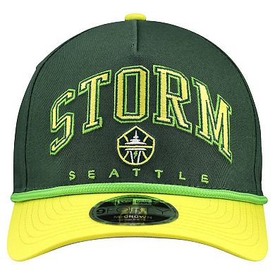 Men's New Era Green Seattle Storm Bold Arch COOLERA 9FORTY A-Frame M-Crown Adjustable Hat