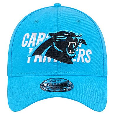 Men's New Era Blue Carolina Panthers Overlap Logo 39THIRTY Stretch Fit Hat