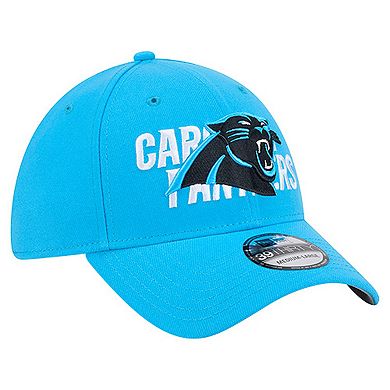 Men's New Era Blue Carolina Panthers Overlap Logo 39THIRTY Stretch Fit Hat