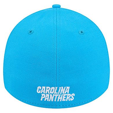 Men's New Era Blue Carolina Panthers Overlap Logo 39THIRTY Stretch Fit Hat