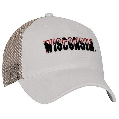 Men's Under Armour Stone Wisconsin Badgers College Essentials Adjustable Trucker Hat