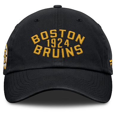 Men's Fanatics Black Boston Bruins Fundamentals Archer Adjustable Hat