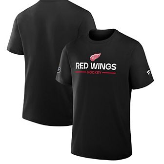 Men's Fanatics Black Detroit Red Wings Authentic Pro Primary T-Shirt