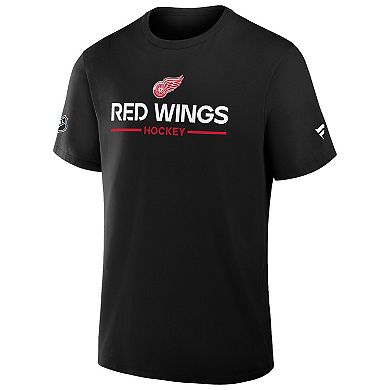 Men's Fanatics Black Detroit Red Wings Authentic Pro Primary T-Shirt