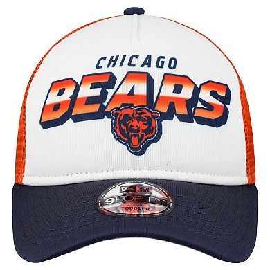 Toddler New Era White/Navy Chicago Bears Bear Streak 9FORTY A-Frame Adjustable Hat