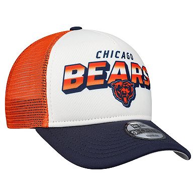 Toddler New Era White/Navy Chicago Bears Bear Streak 9FORTY A-Frame Adjustable Hat