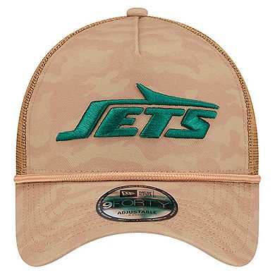 Men's New Era Tan New York Jets Wheat Camo 9FORTY Adjustable Hat