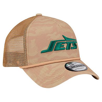 Men's New Era Tan New York Jets Wheat Camo 9FORTY Adjustable Hat
