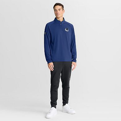 Men's Fanatics Blue Vancouver Canucks Authentic Pro Rink Training Quarter-Zip Pullover