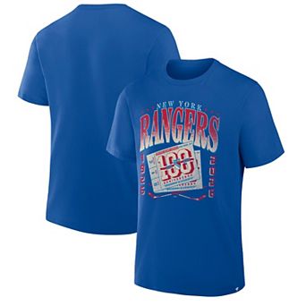 Men's Fanatics Blue New York Rangers Centennial Retro Graphic Legacy T-Shirt