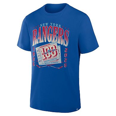 Men's Fanatics Blue New York Rangers Centennial Retro Graphic Legacy T-Shirt
