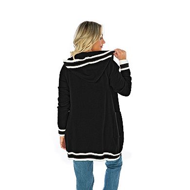 Women's Gameday Couture Black Colorado Buffaloes Tri-Blend Rounded Stripe Cardigan