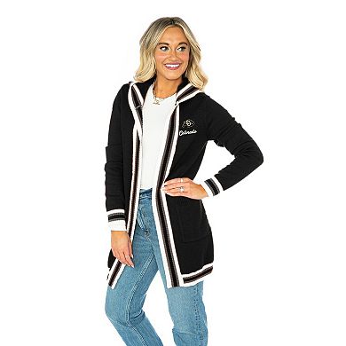 Women's Gameday Couture Black Colorado Buffaloes Tri-Blend Rounded Stripe Cardigan