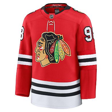Men's Fanatics Connor Bedard Red Chicago Blackhawks Centennial Premium Player Jersey