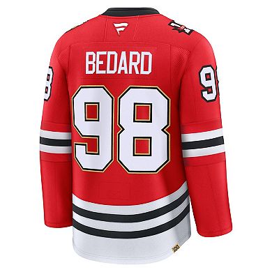Men's Fanatics Connor Bedard Red Chicago Blackhawks Centennial Premium Player Jersey