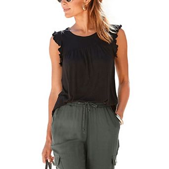 Lascana Women's Sleeveless Flounce Top