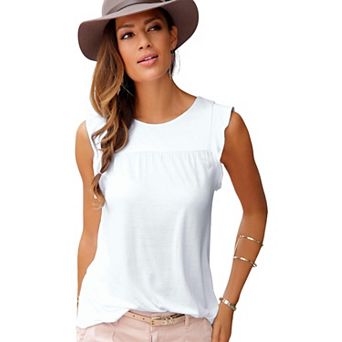 Lascana Women's Sleeveless Flounce Top