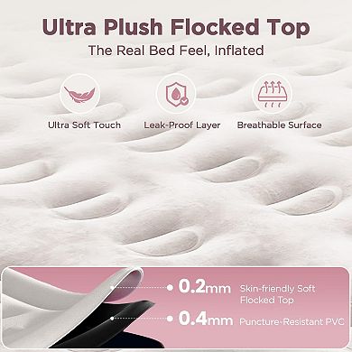Queen Air Mattress, 18" High Built-in Pump, 800 lb Support, 3-Min Inflate, Leak-Tested Bed