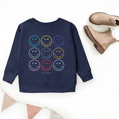 SmileyWorld Wink Rainbow Swirl - Youth Graphic Sweatshirt